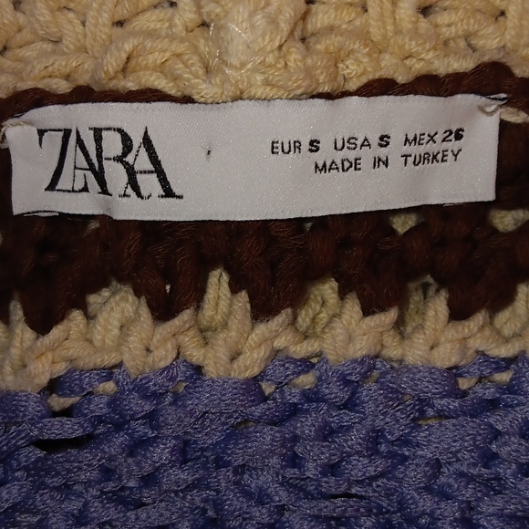 Zara crochet striped hooded cropped sweater - Picture 4 of 4